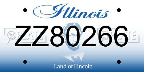ZZ80266 Illinois License Plate