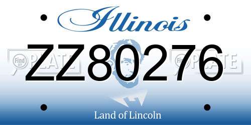 ZZ80276 Illinois License Plate