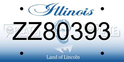 ZZ80393 Illinois License Plate