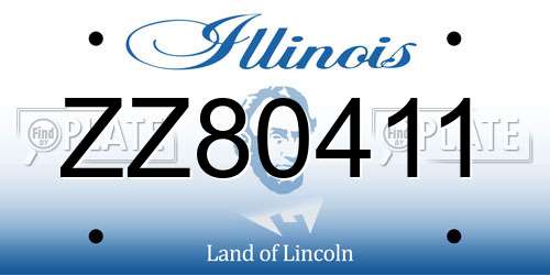 ZZ80411 Illinois License Plate