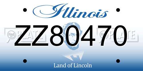 ZZ80470 Illinois License Plate