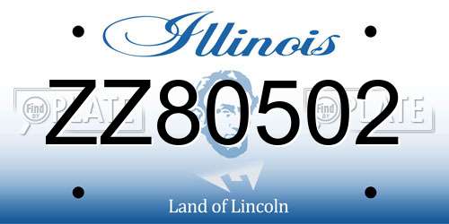 ZZ80502 Illinois License Plate