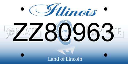 ZZ80963 Illinois License Plate