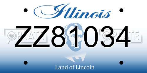 ZZ81034 Illinois License Plate