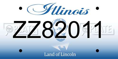ZZ82011 Illinois License Plate
