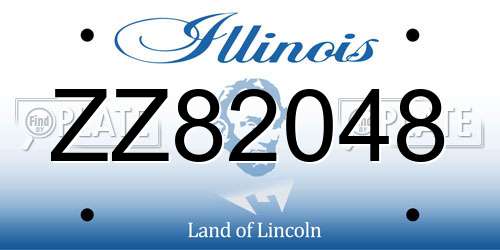 ZZ82048 Illinois License Plate
