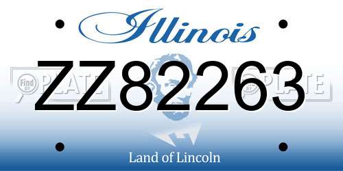 ZZ82263 Illinois License Plate