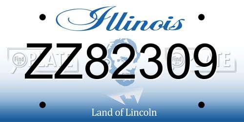 ZZ82309 Illinois License Plate
