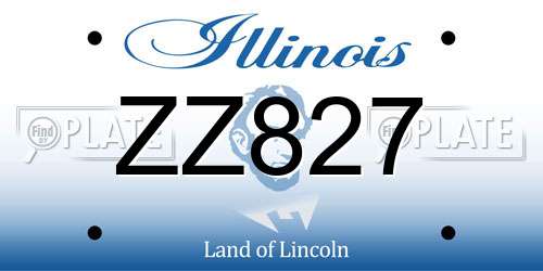 ZZ827 Illinois License Plate