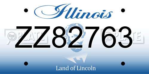 ZZ82763 Illinois License Plate