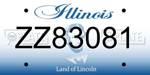 ZZ83081 Illinois License Plate