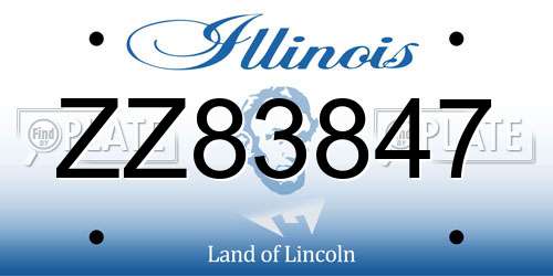 ZZ83847 Illinois License Plate