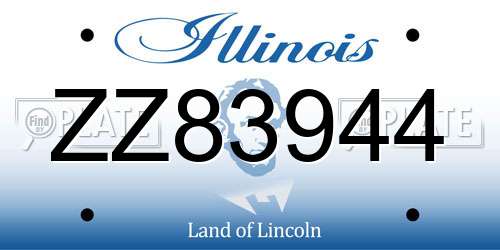 ZZ83944 Illinois License Plate