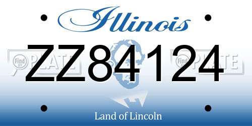 ZZ84124 Illinois License Plate
