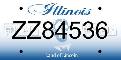 ZZ84536 Illinois License Plate