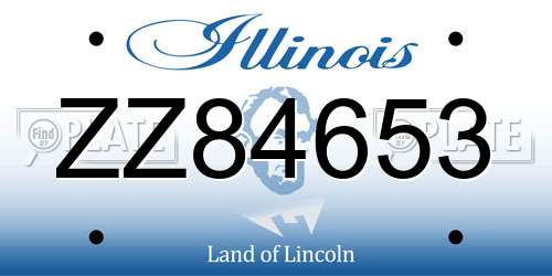 ZZ84653 Illinois License Plate
