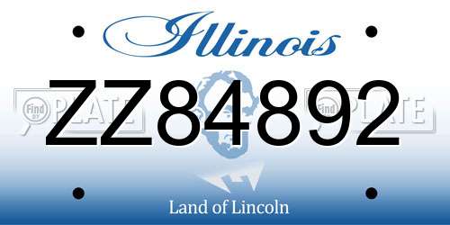 ZZ84892 Illinois License Plate