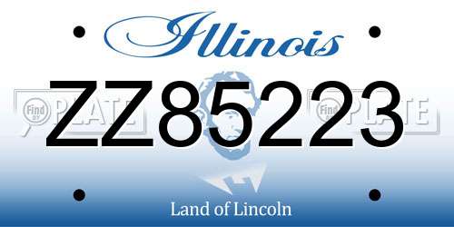 ZZ85223 Illinois License Plate