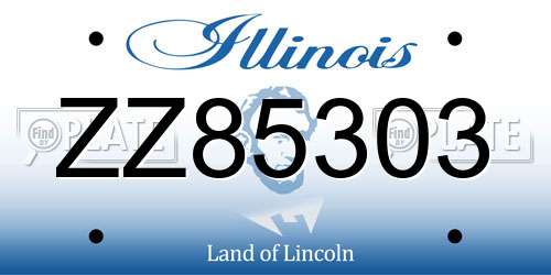 ZZ85303 Illinois License Plate
