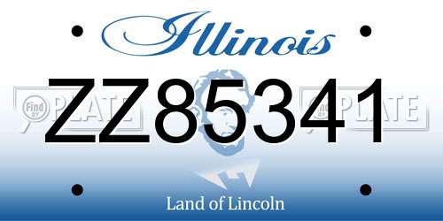 ZZ85341 Illinois License Plate