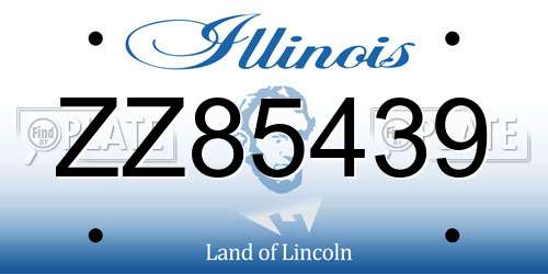 ZZ85439 Illinois License Plate