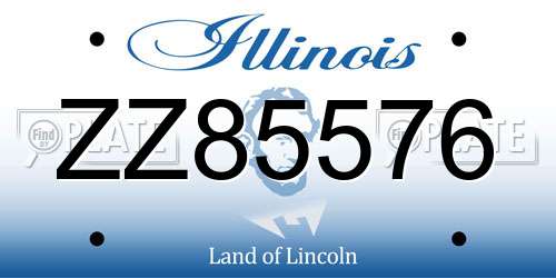 ZZ85576 Illinois License Plate