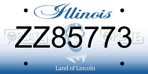 ZZ85773 Illinois License Plate