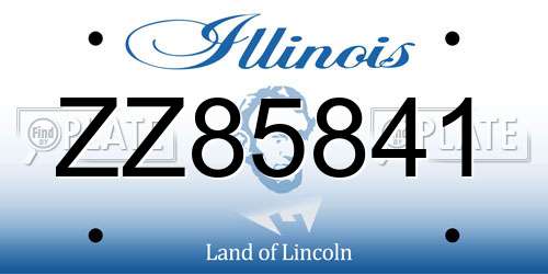 ZZ85841 Illinois License Plate