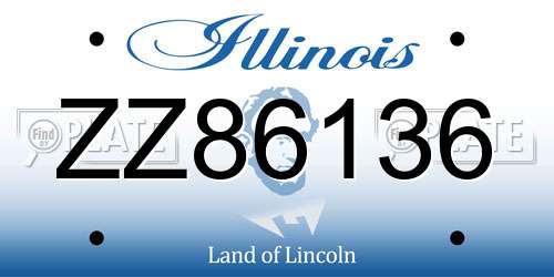 ZZ86136 Illinois License Plate