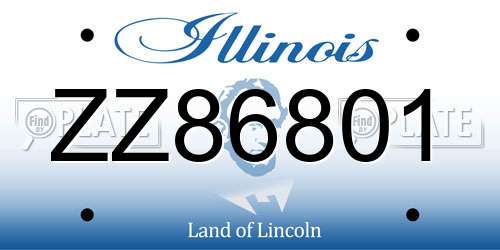 ZZ86801 Illinois License Plate