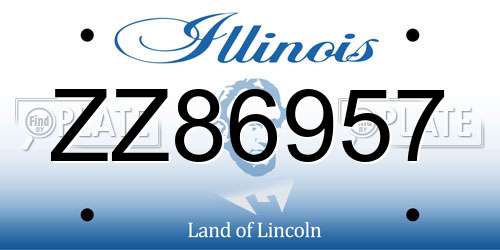 ZZ86957 Illinois License Plate