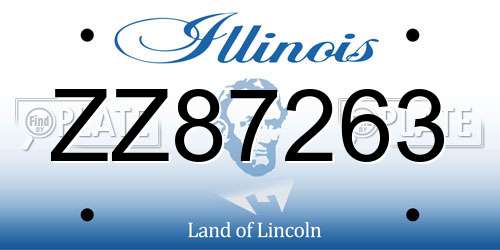 ZZ87263 Illinois License Plate