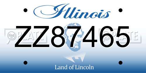 ZZ87465 Illinois License Plate
