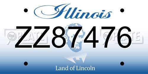 ZZ87476 Illinois License Plate