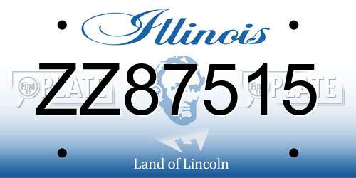 ZZ87515 Illinois License Plate