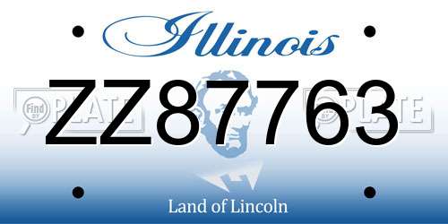 ZZ87763 Illinois License Plate