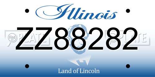 ZZ88282 Illinois License Plate