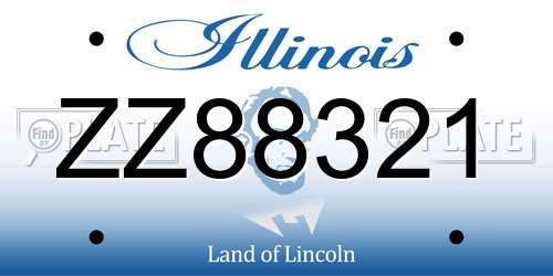 ZZ88321 Illinois License Plate