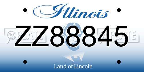 ZZ88845 Illinois License Plate