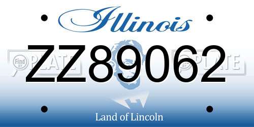 ZZ89062 Illinois License Plate