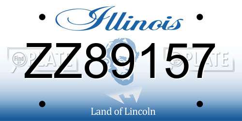 ZZ89157 Illinois License Plate