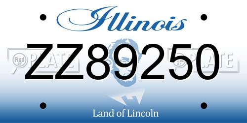 ZZ89250 Illinois License Plate