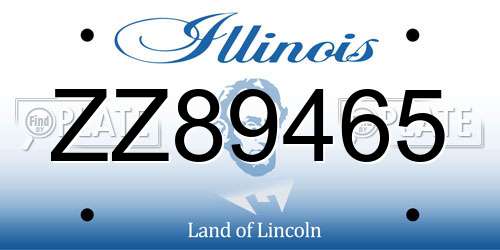 ZZ89465 Illinois License Plate