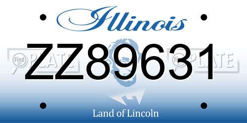 ZZ89631 Illinois License Plate