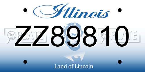 ZZ89810 Illinois License Plate