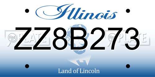 ZZ8B273 Illinois License Plate