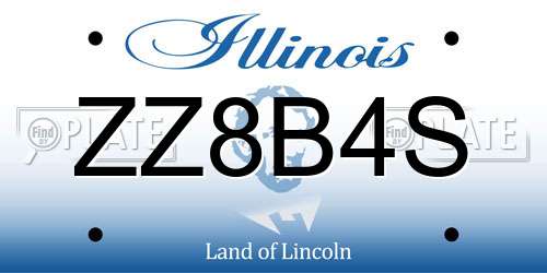 ZZ8B4S Illinois License Plate