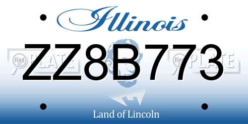 ZZ8B773 Illinois License Plate