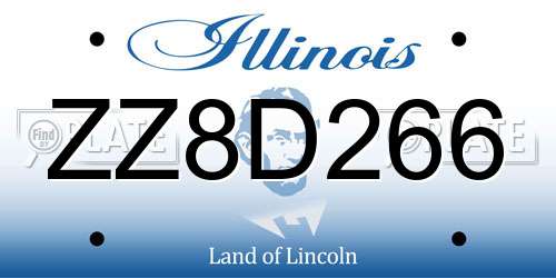 ZZ8D266 Illinois License Plate