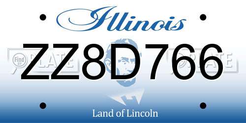 ZZ8D766 Illinois License Plate